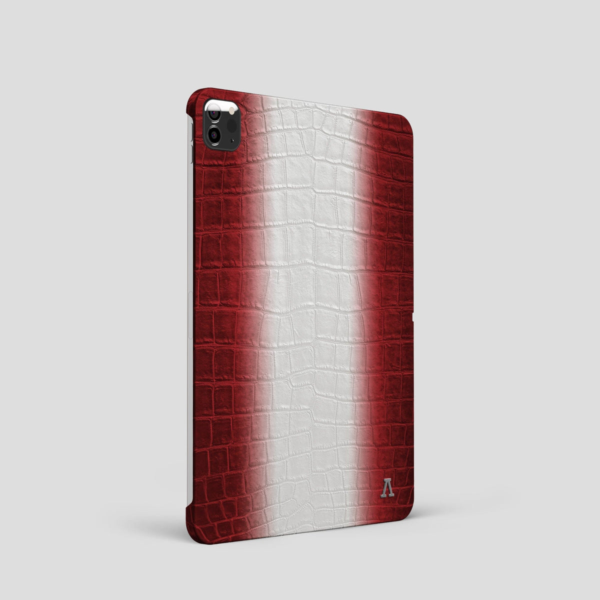 Red iPad Pro 11-inch Case Himalayan Crocodile with Steel Metal -1 | Red-Steel