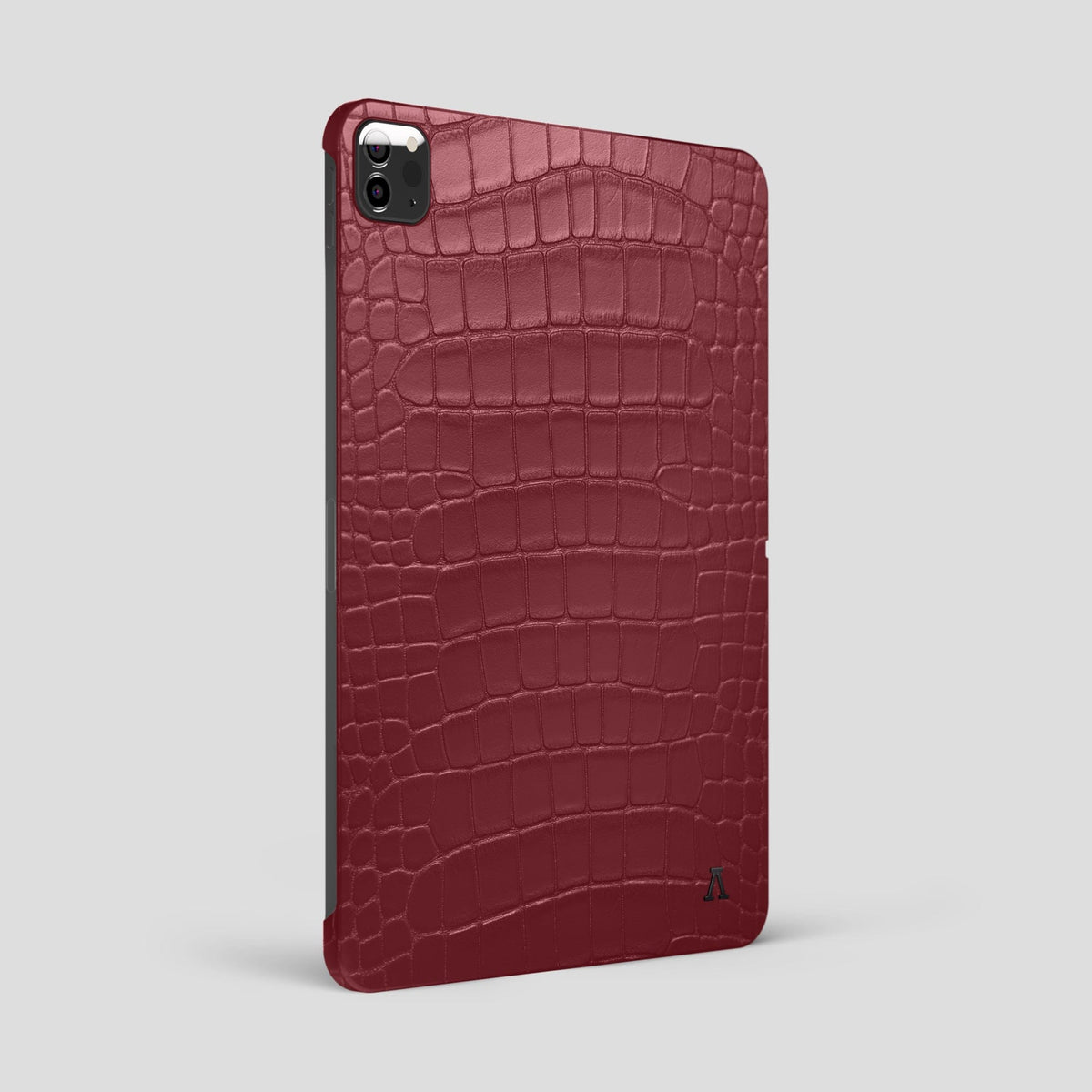 Burgundy iPad Pro 12.9-inch Case Alligator with Black Metal -1 | Burgundy-Black