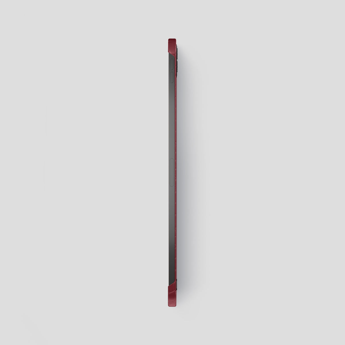 Burgundy iPad Pro 12.9-inch Case Alligator with Black Metal -3 | Burgundy-Black