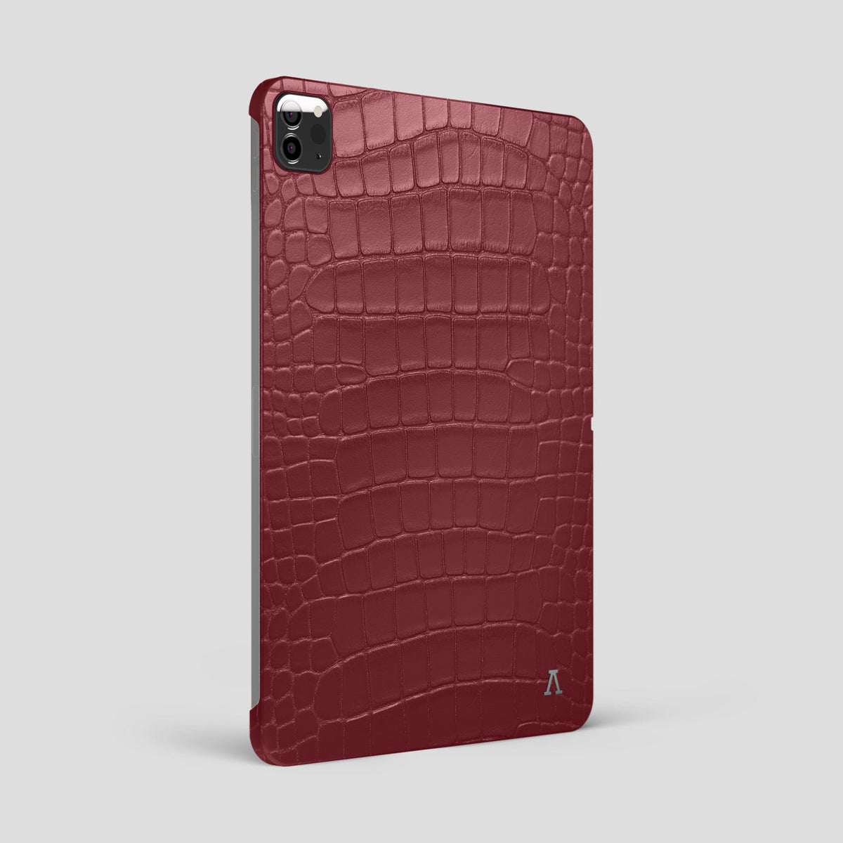 Burgundy iPad Pro 12.9-inch Case Alligator with Steel Metal -1 | Burgundy-Steel
