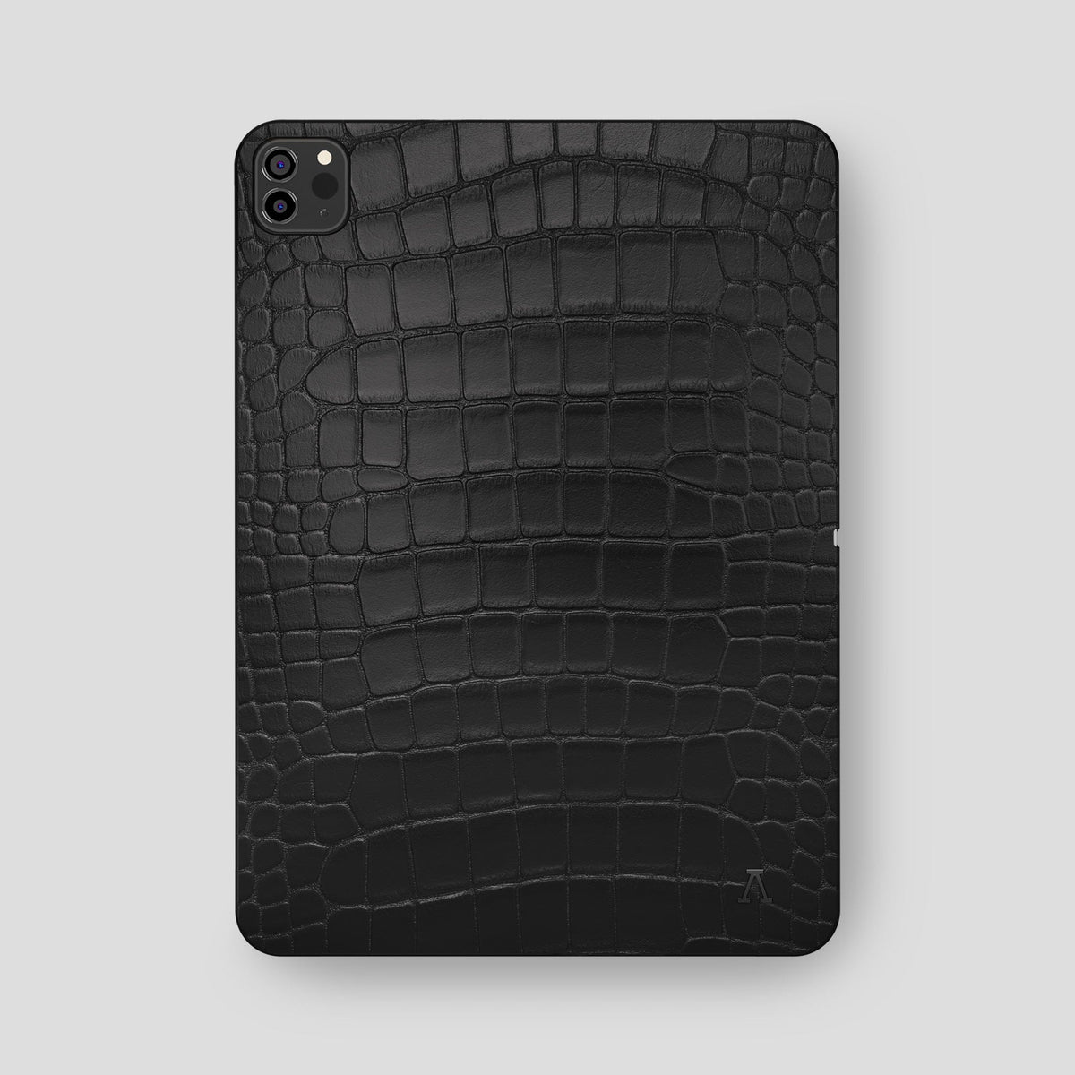 Black iPad Pro 12.9-inch Case Alligator with Black Metal -2 | Black-Black