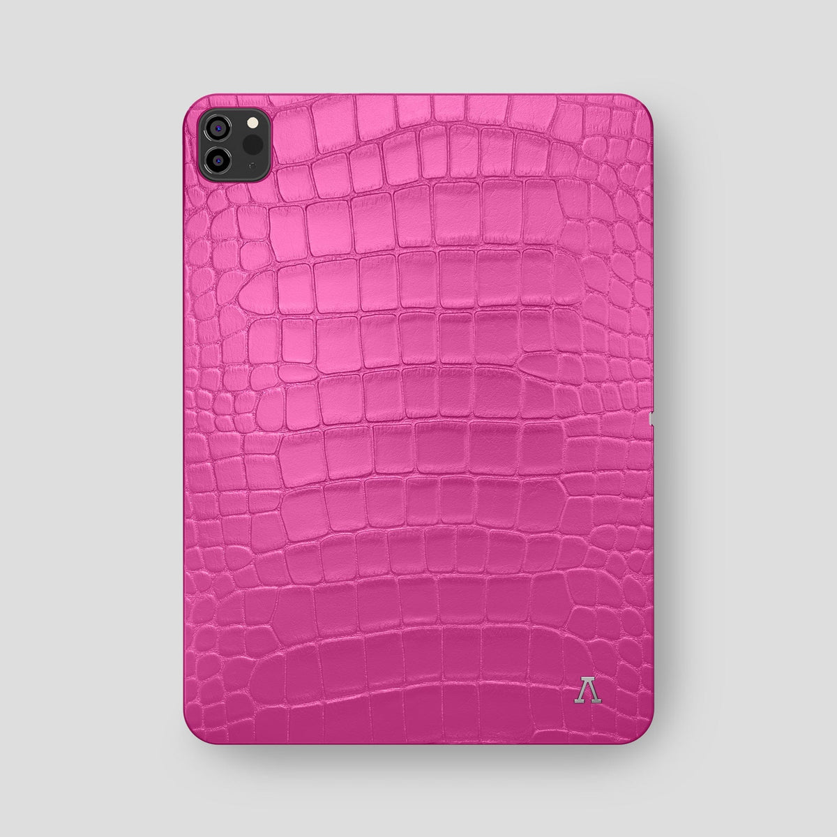 Fuchsia iPad Pro 12.9-inch Case Alligator with Steel Metal -2 | Fuchsia-Steel