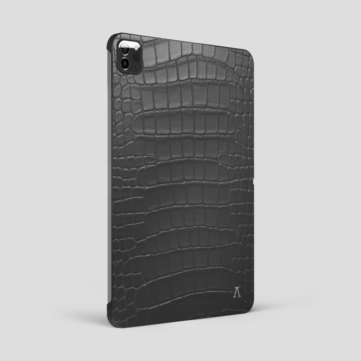 Grey iPad Pro 12.9-inch Case Alligator with Steel Metal -1 | Grey-Steel