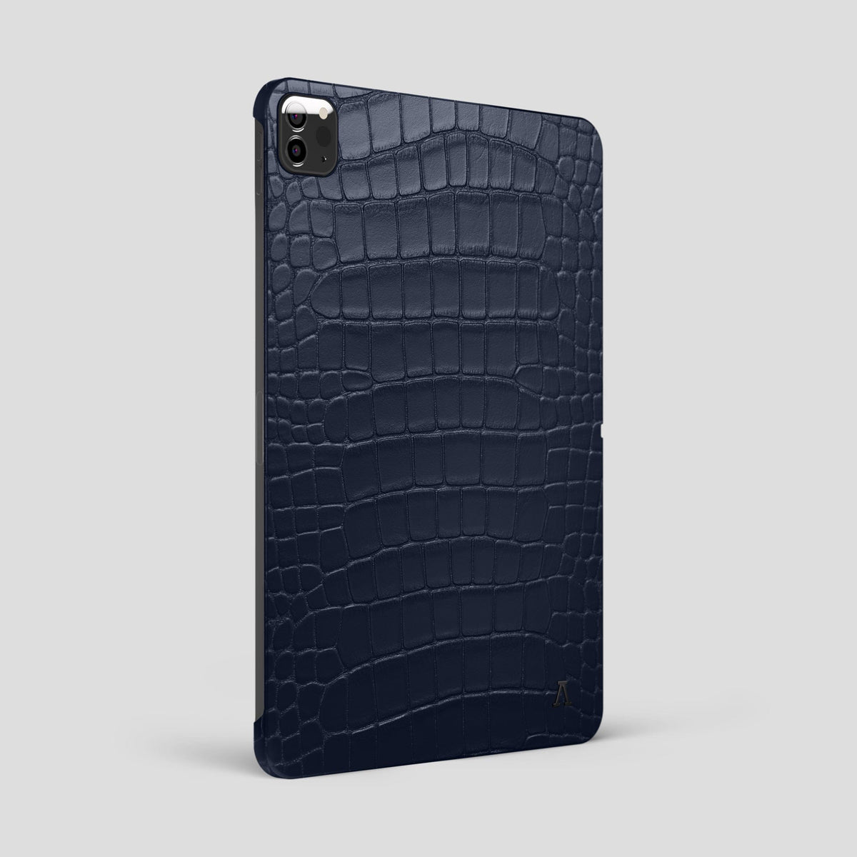 Navy Blue iPad Pro 12.9-inch Case Alligator with Black Metal -1 | Navy-Blue-Black