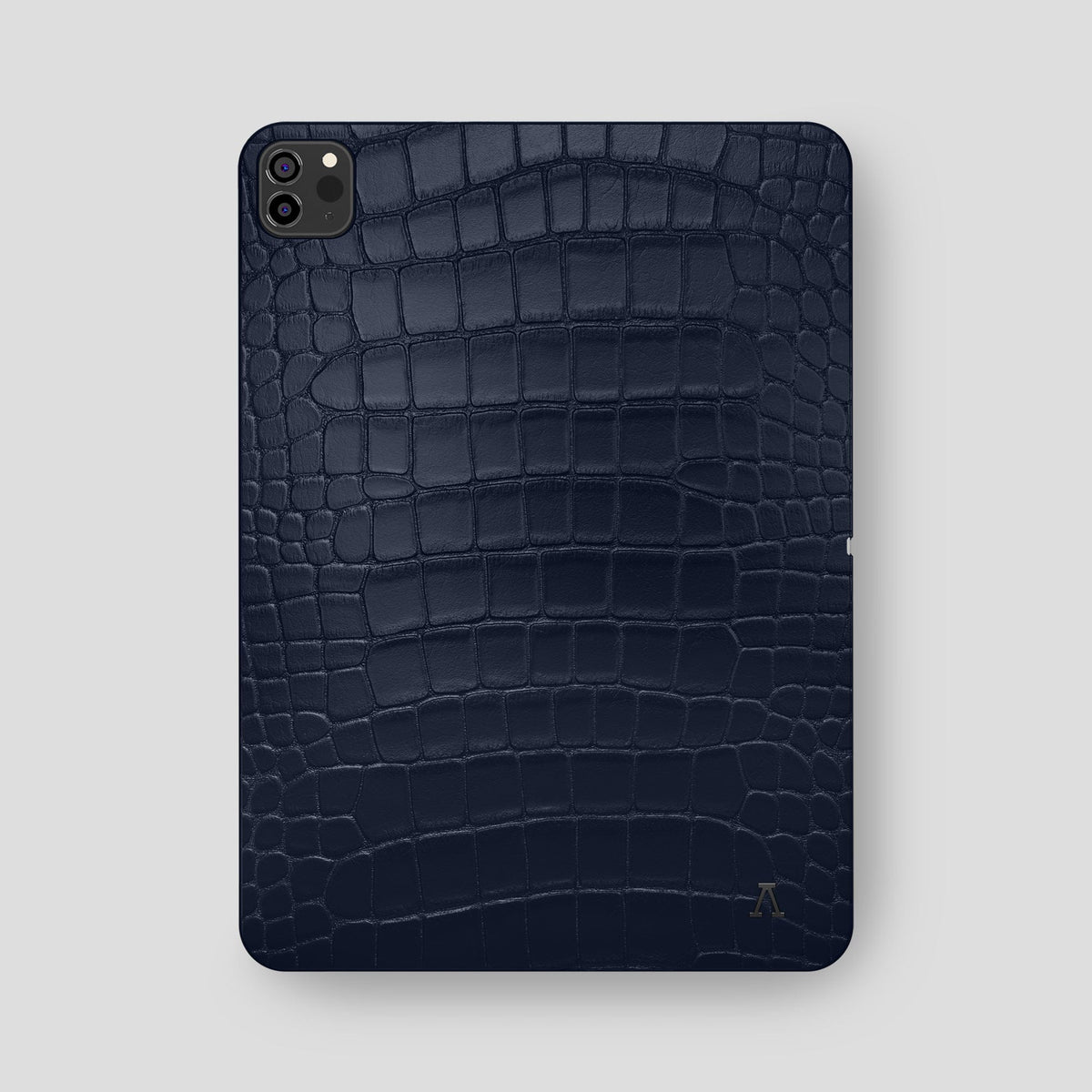 Navy Blue iPad Pro 12.9-inch Case Alligator with Black Metal -2 | Navy-Blue-Black