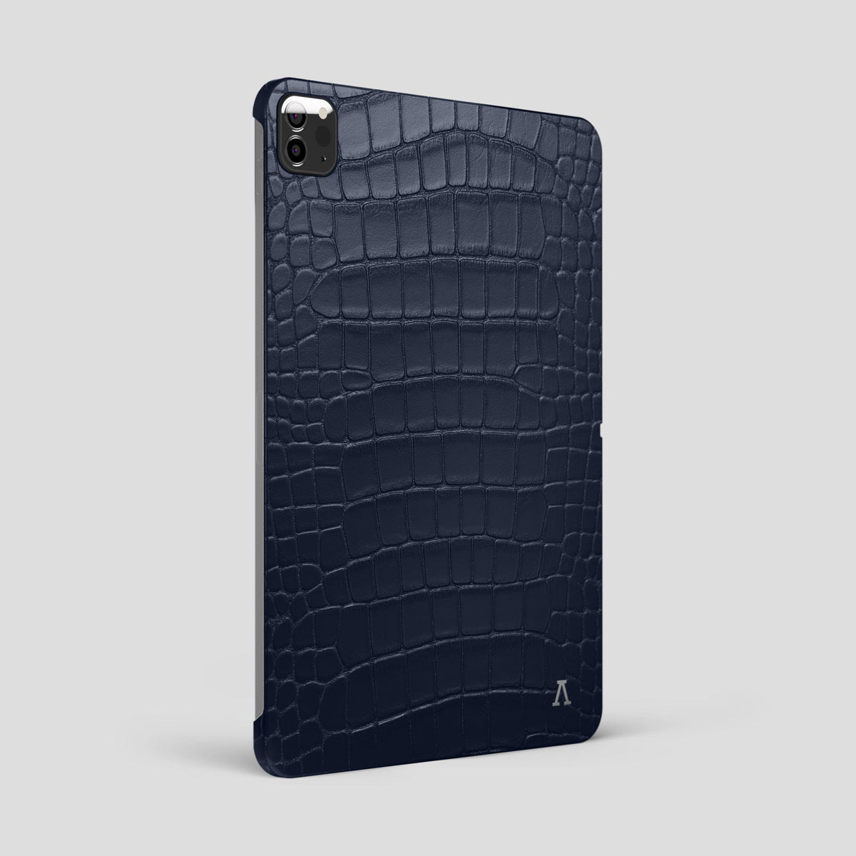 Navy Blue iPad Pro 12.9-inch Case Alligator with Steel Metal -1 | Navy-Blue-Steel