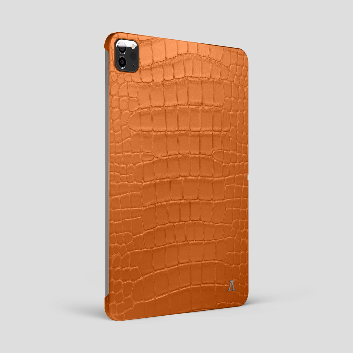 Orange iPad Pro 12.9-inch Case Alligator with Steel Metal -1 | Orange-Steel