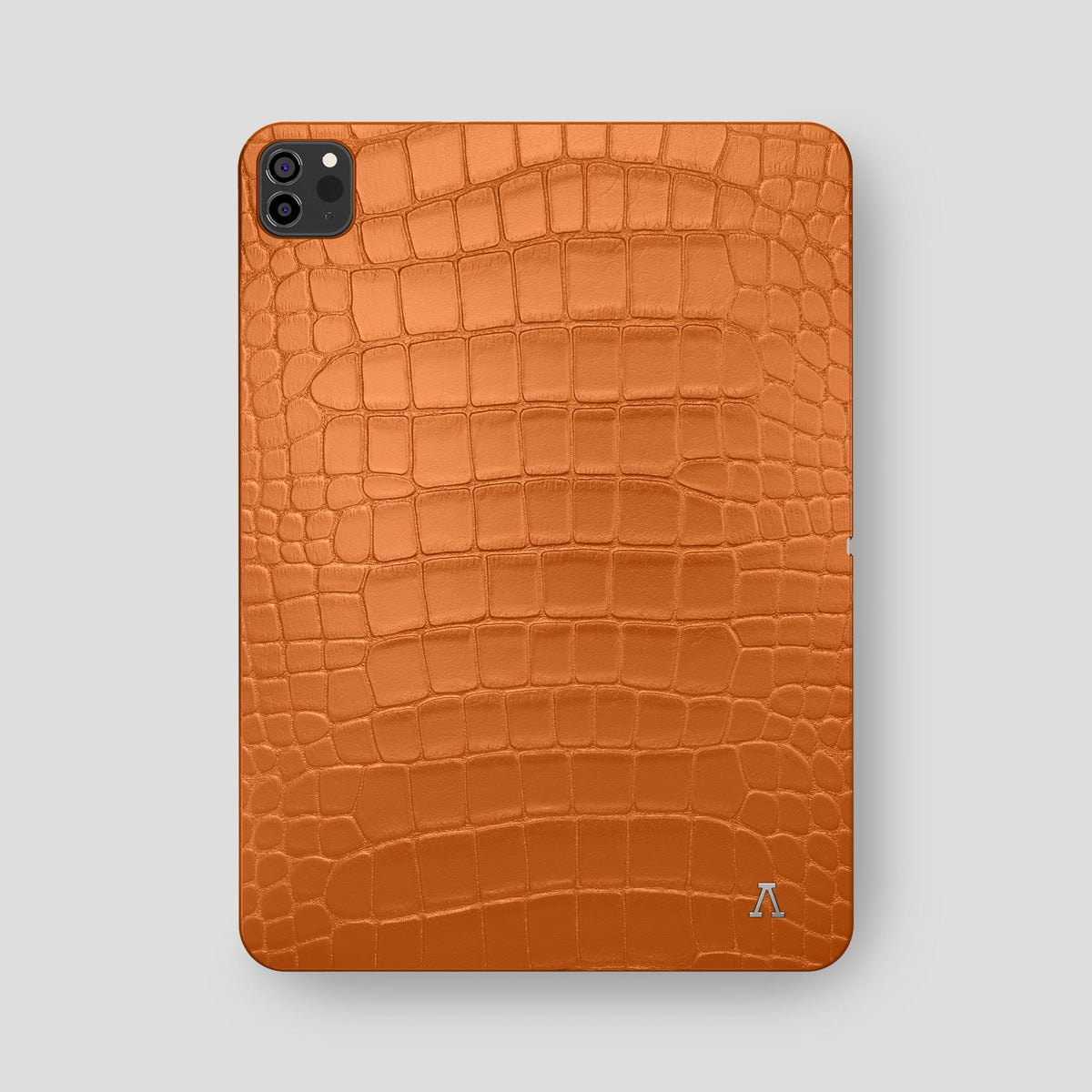 Orange iPad Pro 12.9-inch Case Alligator with Steel Metal -2 | Orange-Steel