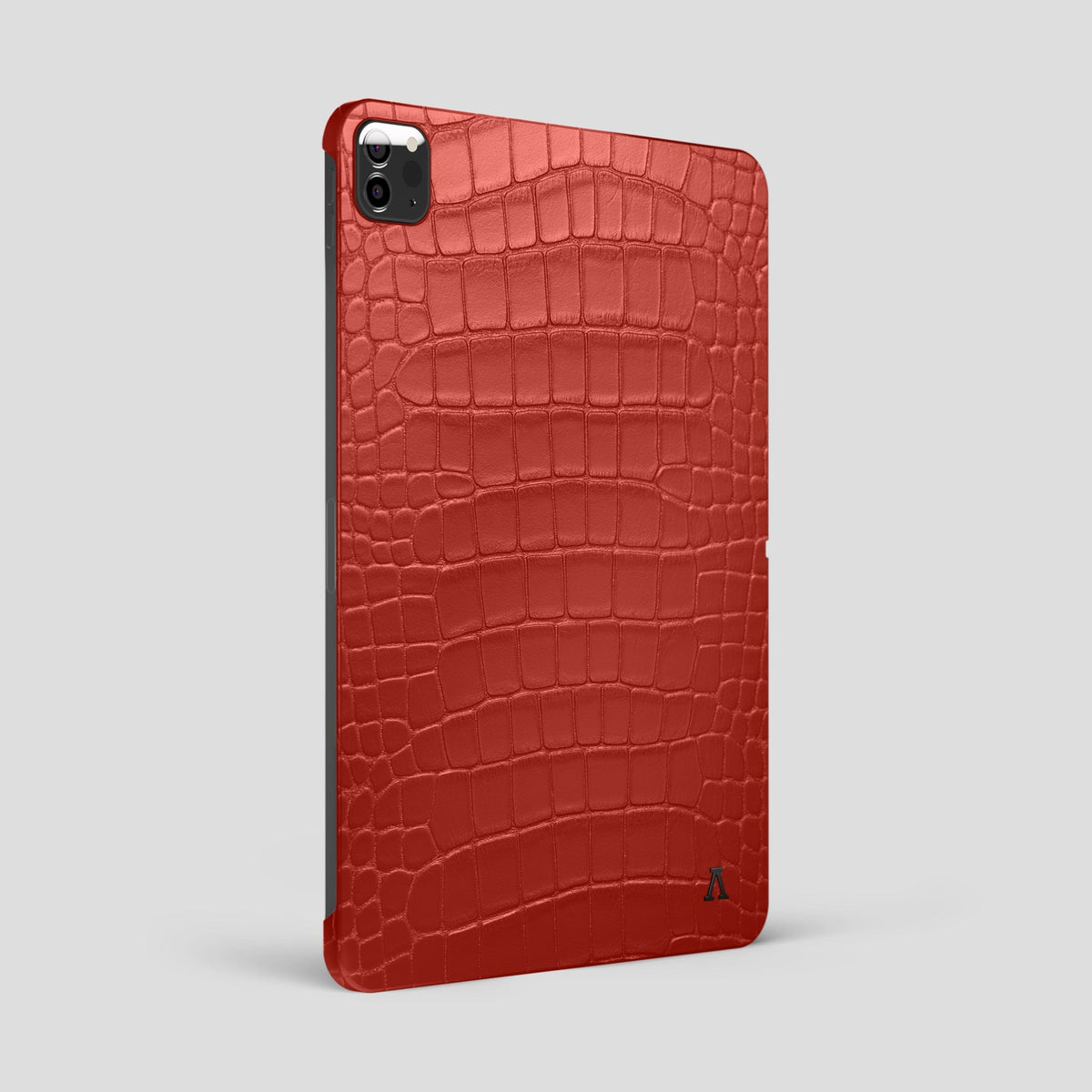 Red iPad Pro 12.9-inch Case Alligator with Black Metal -1 | Red-Black