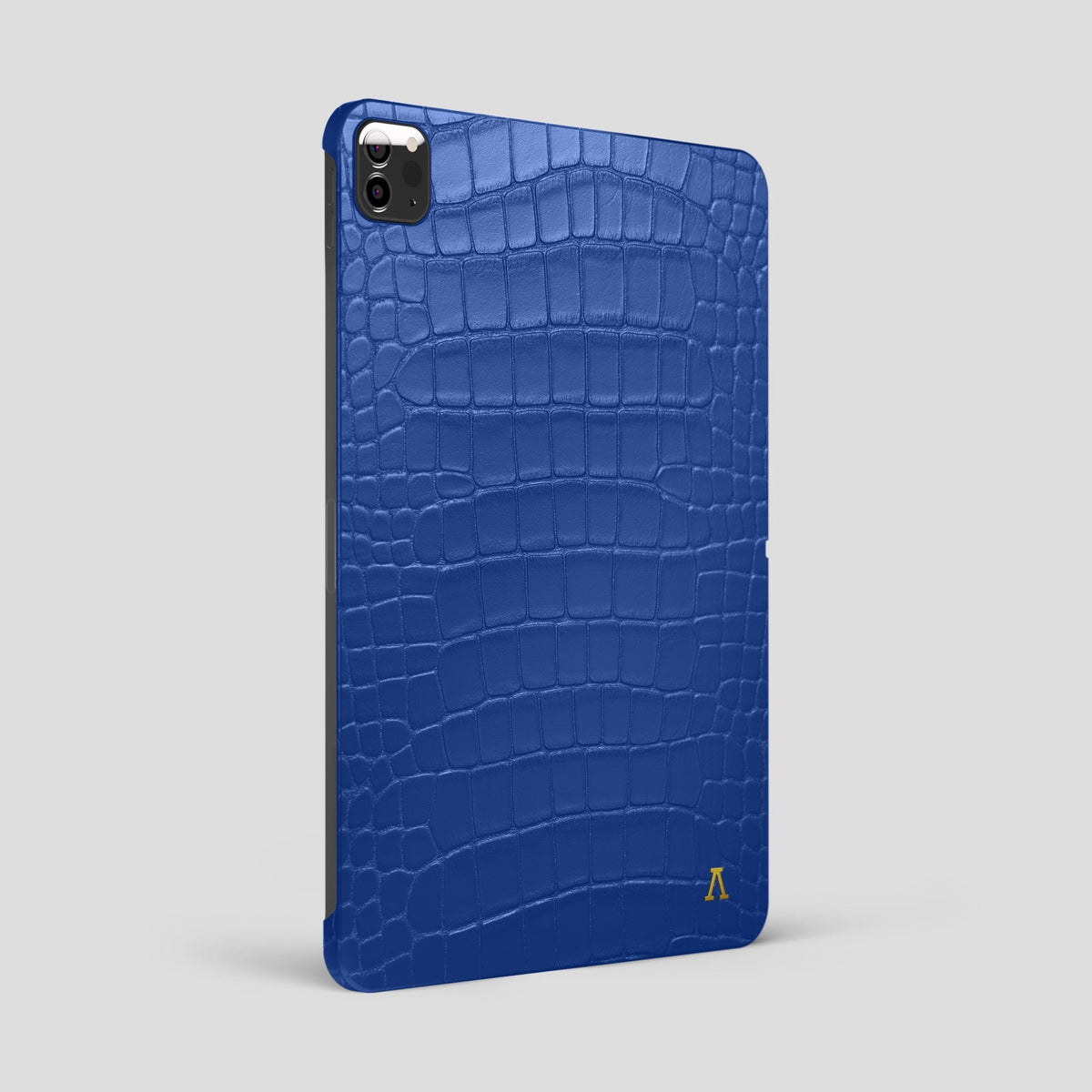 Royal Blue iPad Pro 12.9-inch Case Alligator with Gold Metal -1 | Royal-Blue-Gold