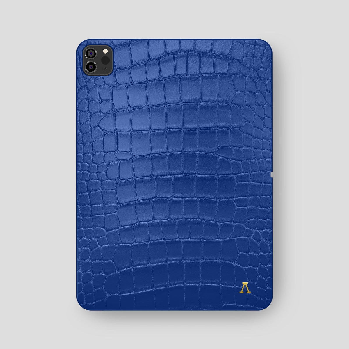 Royal Blue iPad Pro 12.9-inch Case Alligator with Gold Metal -2 | Royal-Blue-Gold