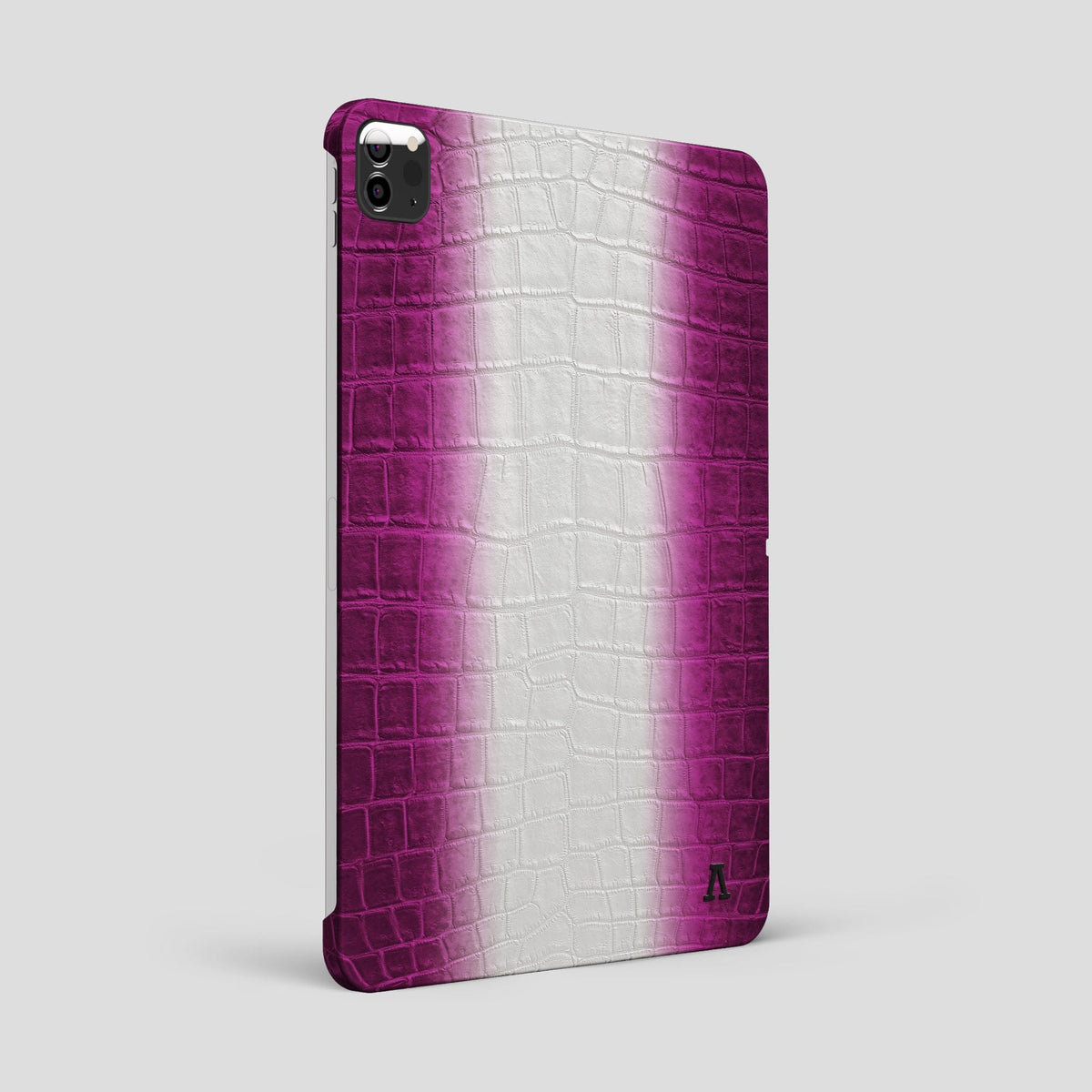 Fuchsia iPad Pro 12.9-inch Case Himalayan Crocodile with Black Metal -1 | Fuchsia-Black
