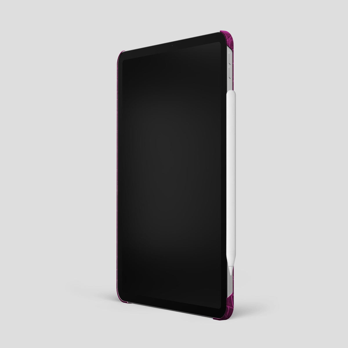 Fuchsia iPad Pro 12.9-inch Case Himalayan Crocodile with Black Metal -4 | Fuchsia-Black