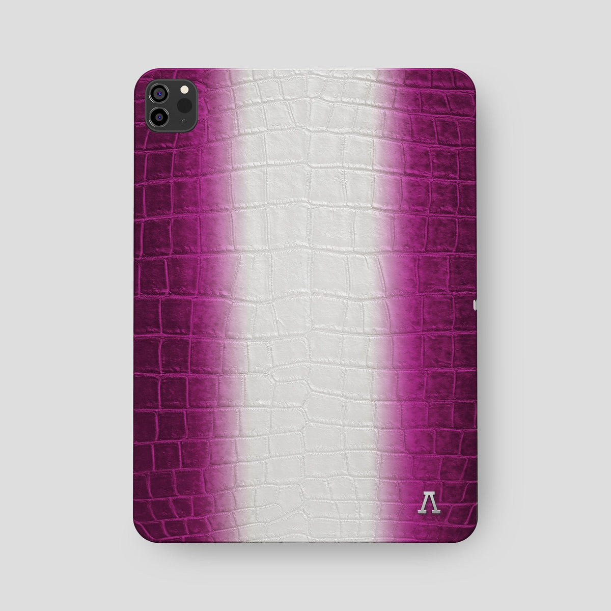 Fuchsia iPad Pro 12.9-inch Case Himalayan Crocodile with Steel Metal -2 | Fuchsia-Steel