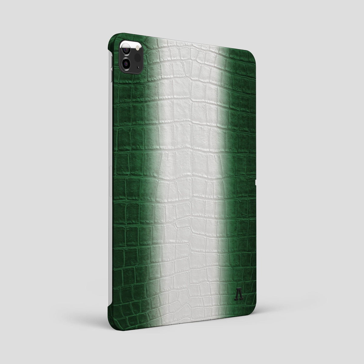 Green iPad Pro 12.9-inch Case Himalayan Crocodile with Black Metal -1 | Green-Black