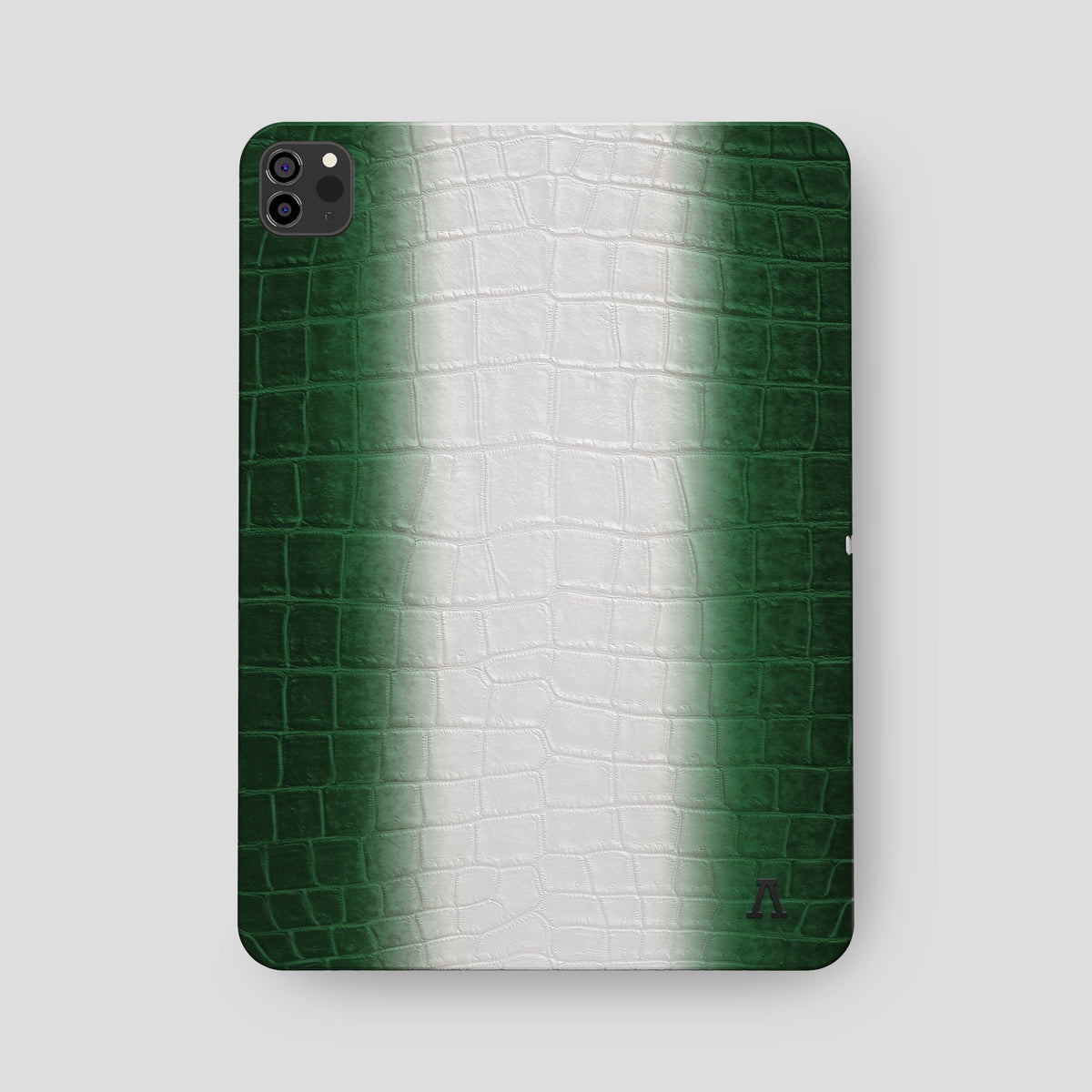 Green iPad Pro 12.9-inch Case Himalayan Crocodile with Black Metal -2 | Green-Black