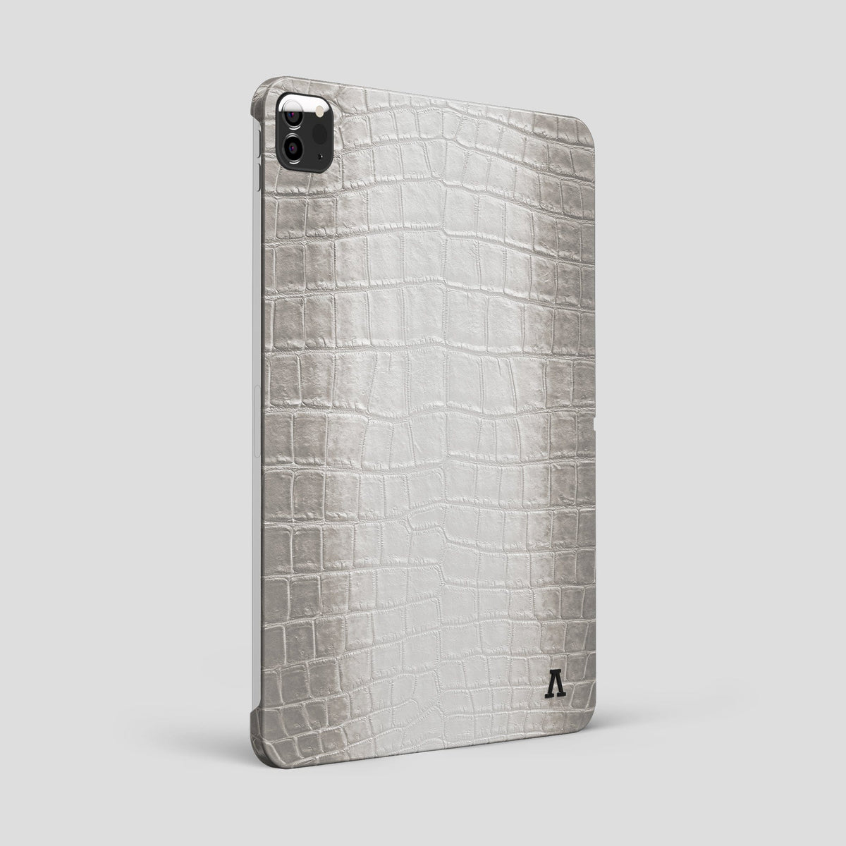 Light iPad Pro 12.9-inch Case Himalayan Crocodile with Black Metal -1 | Light-Black