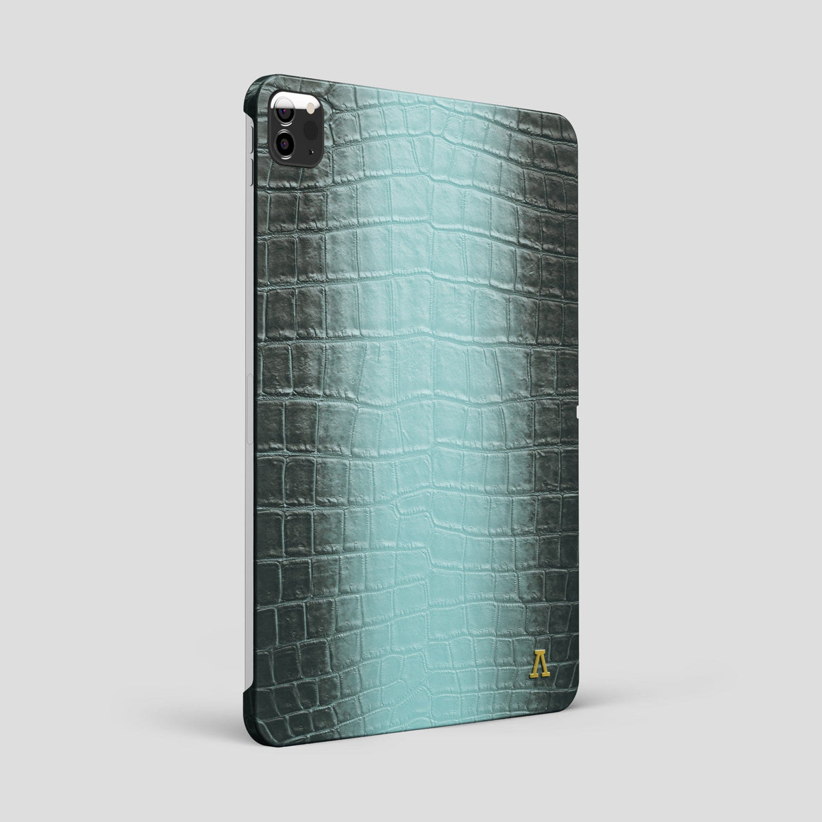 Light-Mint iPad Pro 12.9-inch Case Himalayan Crocodile with Gold Metal -1 | Light-Mint-Gold