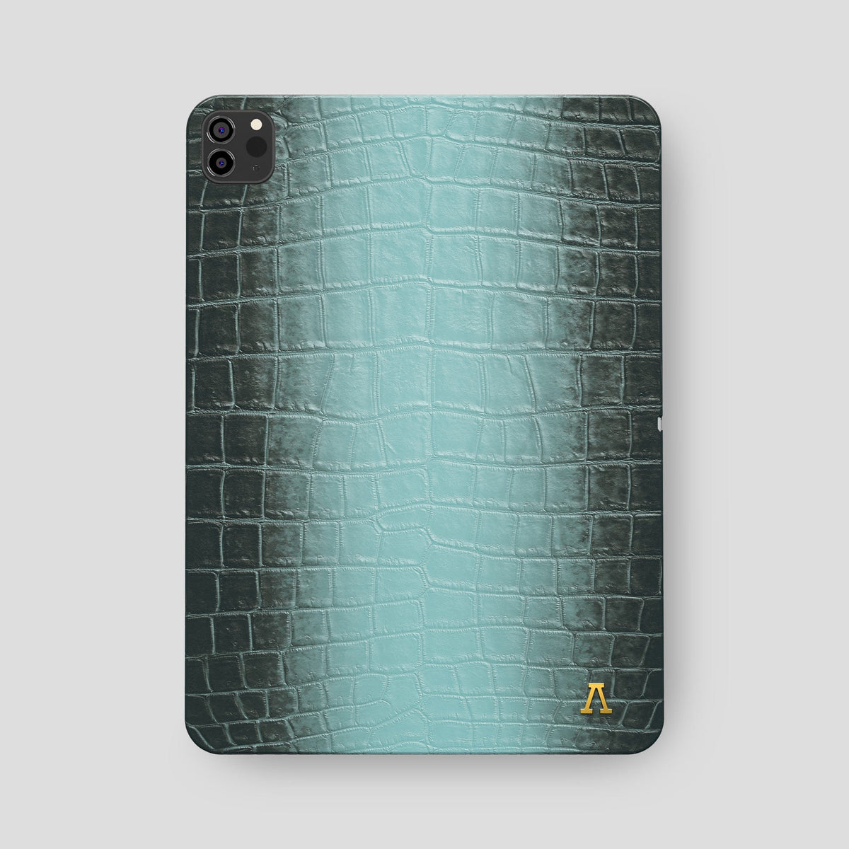 Light-Mint iPad Pro 12.9-inch Case Himalayan Crocodile with Gold Metal -2 | Light-Mint-Gold