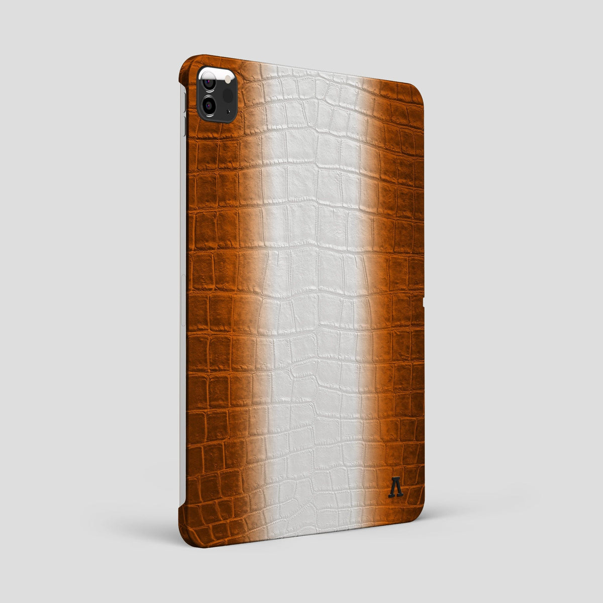 Orange iPad Pro 12.9-inch Case Himalayan Crocodile with Black Metal -1 | Orange-Black
