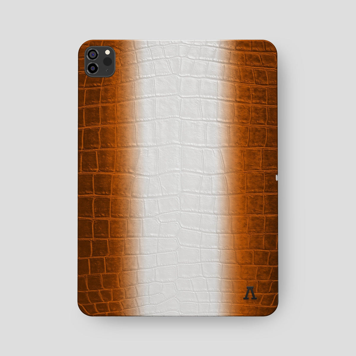 Orange iPad Pro 12.9-inch Case Himalayan Crocodile with Black Metal -2 | Orange-Black
