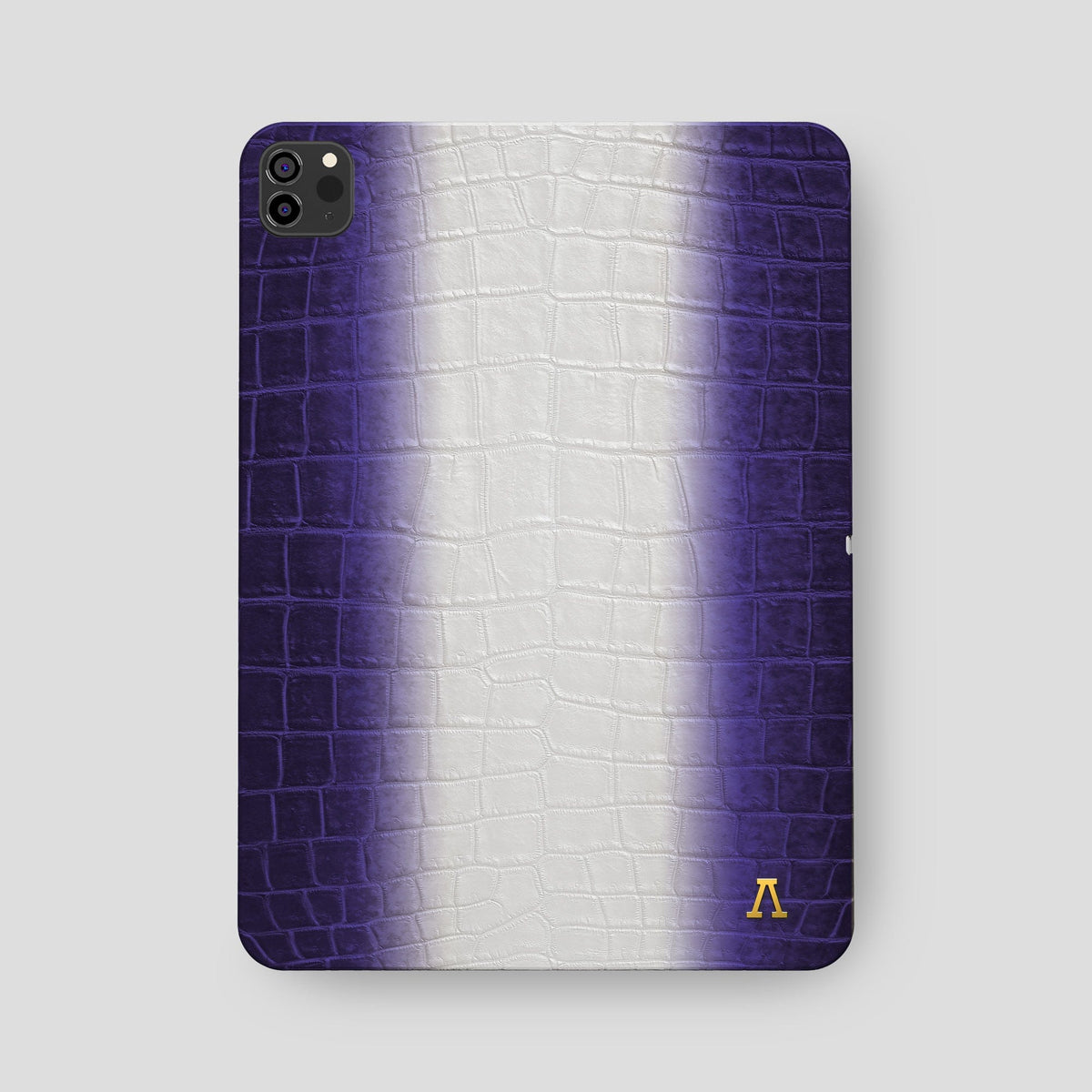Purple iPad Pro 12.9-inch Case Himalayan Crocodile with Gold Metal -2 | Purple-Gold