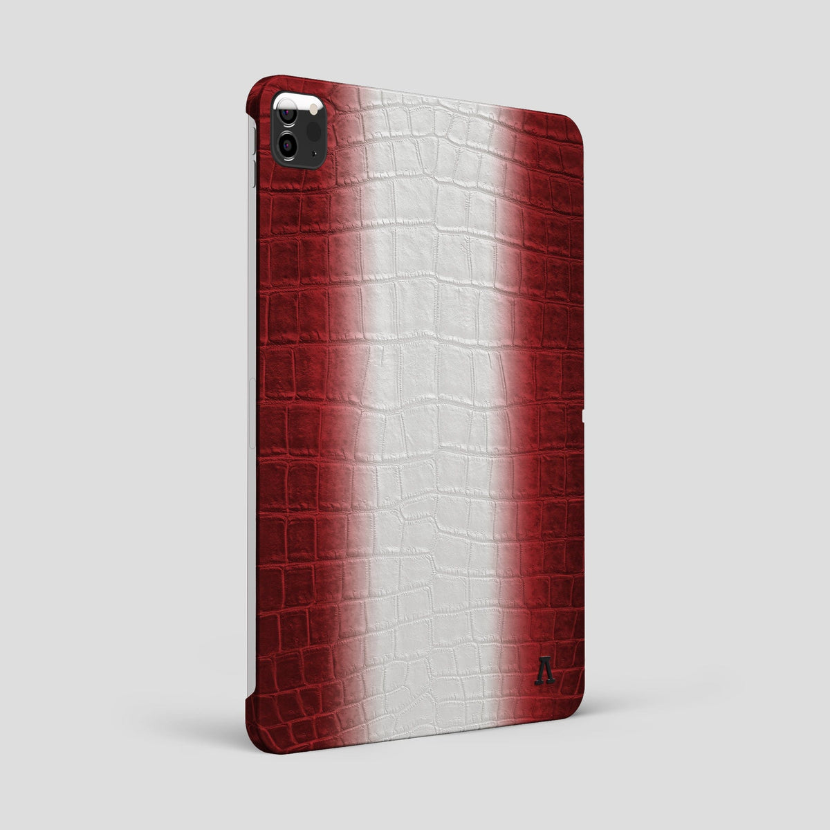 Red iPad Pro 12.9-inch Case Himalayan Crocodile with Black Metal -1 | Red-Black