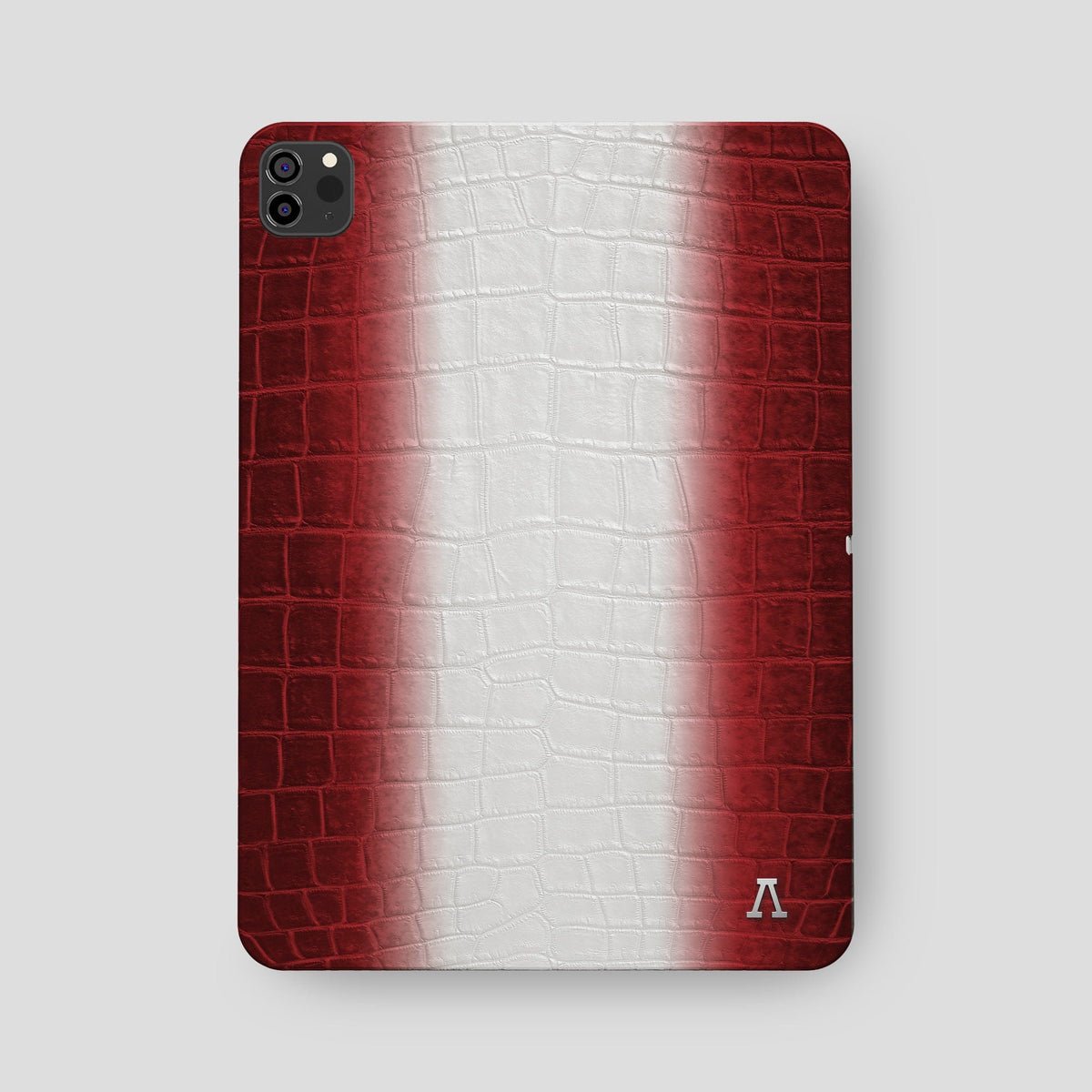 Red iPad Pro 12.9-inch Case Himalayan Crocodile with Steel Metal -2 | Red-Steel
