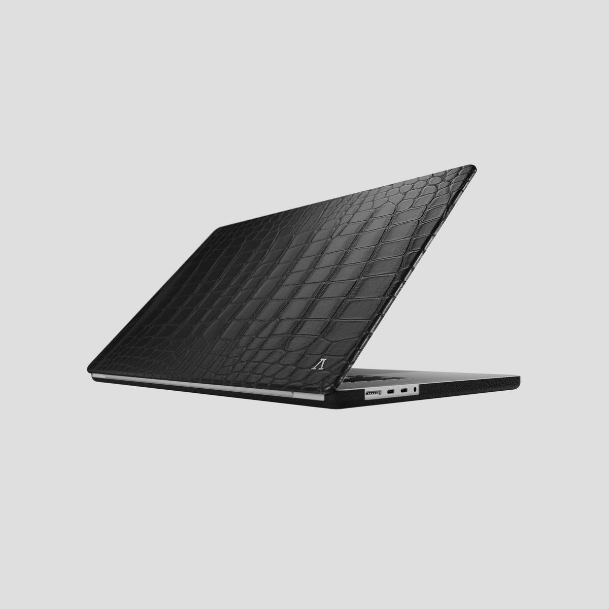 Black Macbook Pro 14 Alligator with Steel Metal -1 | Black-Steel