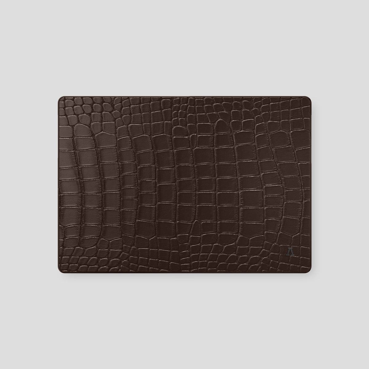 Dark Brown Macbook Pro 16 2021 Alligator with Black Metal -2 | Dark-Brown-Black