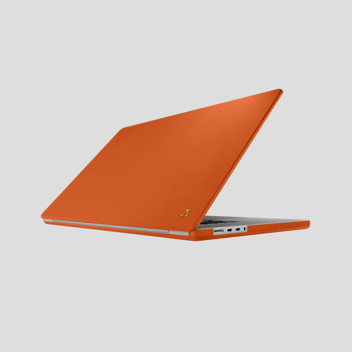 Orange Macbook 16 2021 Calf with Gold Metal -1 | Orange-Gold