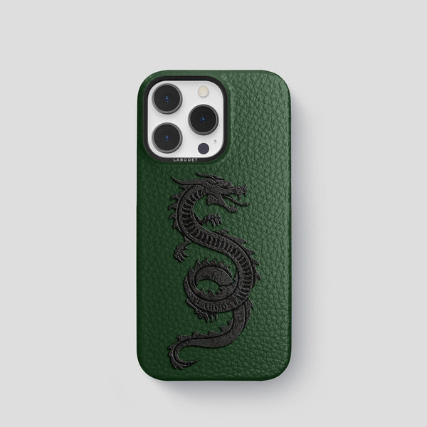 Classic Case with Carbon Dragon For iPhone 14 Pro In Calf