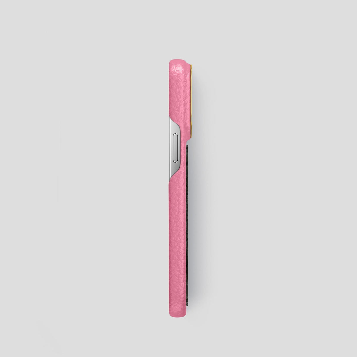 Pink iPhone 14 Pro Classic Case Calf with Gold Metal -3 | Pink-Gold
