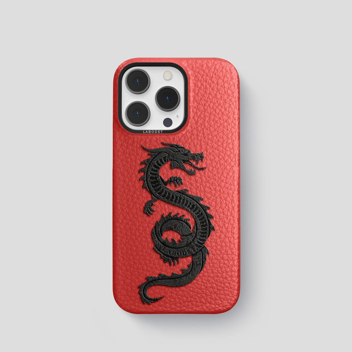 Red iPhone 14 Pro Classic Case Calf with Black Metal -1 | Red-Black