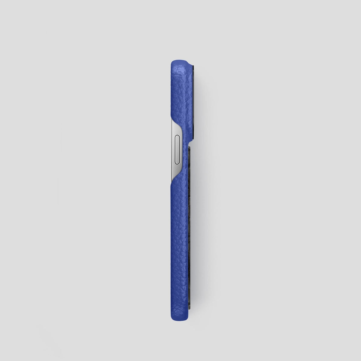 Royal Blue iPhone 14 Pro Classic Case Calf with Black Metal -3 | Royal-Blue-Black