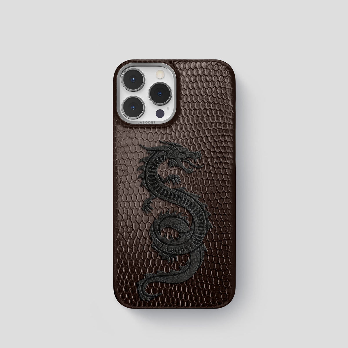 Brown iPhone 14 Pro Classic Case with Steel Metal -1 | Brown-Steel