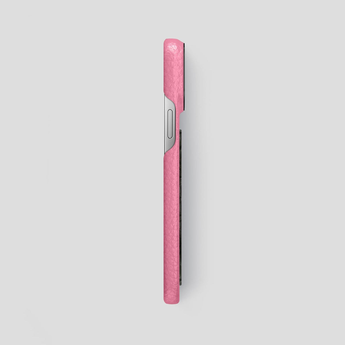 Pink iPhone 14 Pro Max Classic Case Calf with Black Metal -3 | Pink-Black