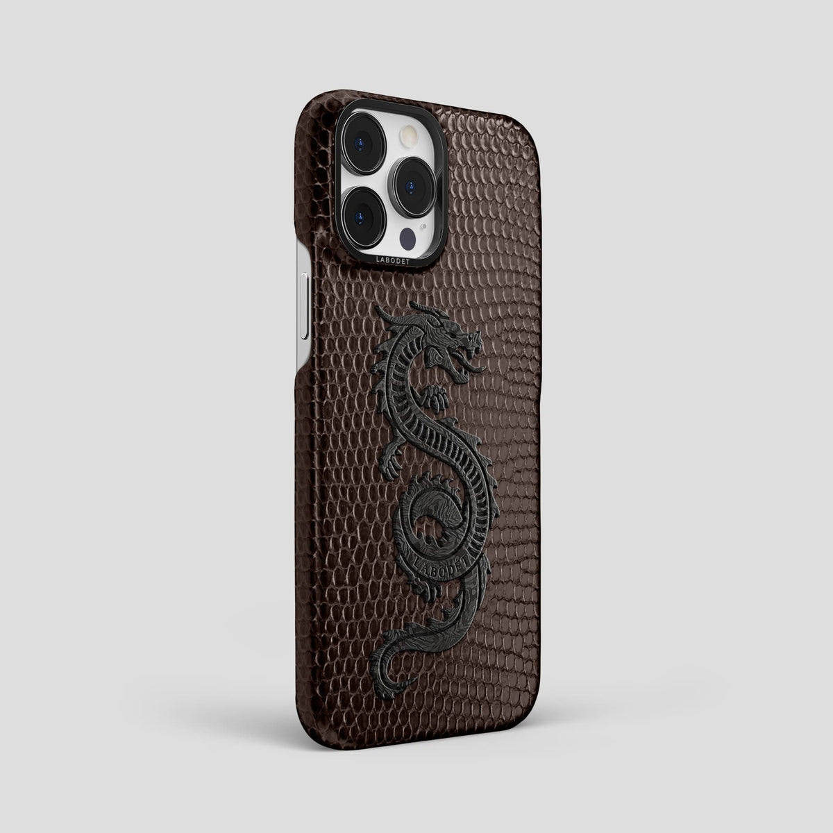 Brown iPhone 14 Pro Max Classic Case with Black Metal -2 | Brown-Black