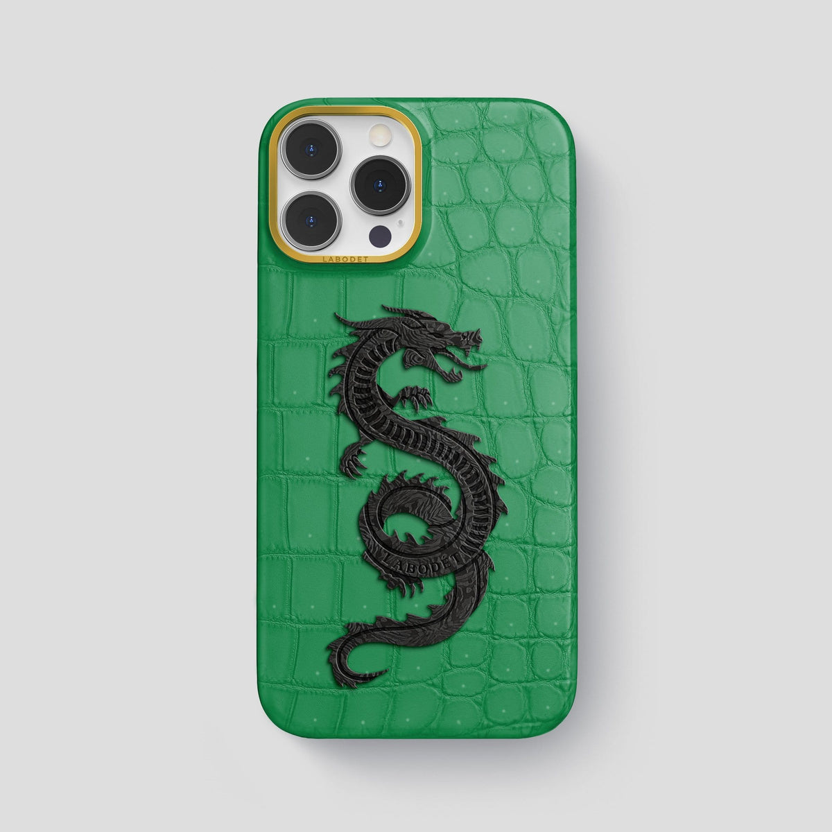 Cactus Green iPhone 14 Pro Max Classic Case with Gold Metal -1 | Cactus-Green-Gold