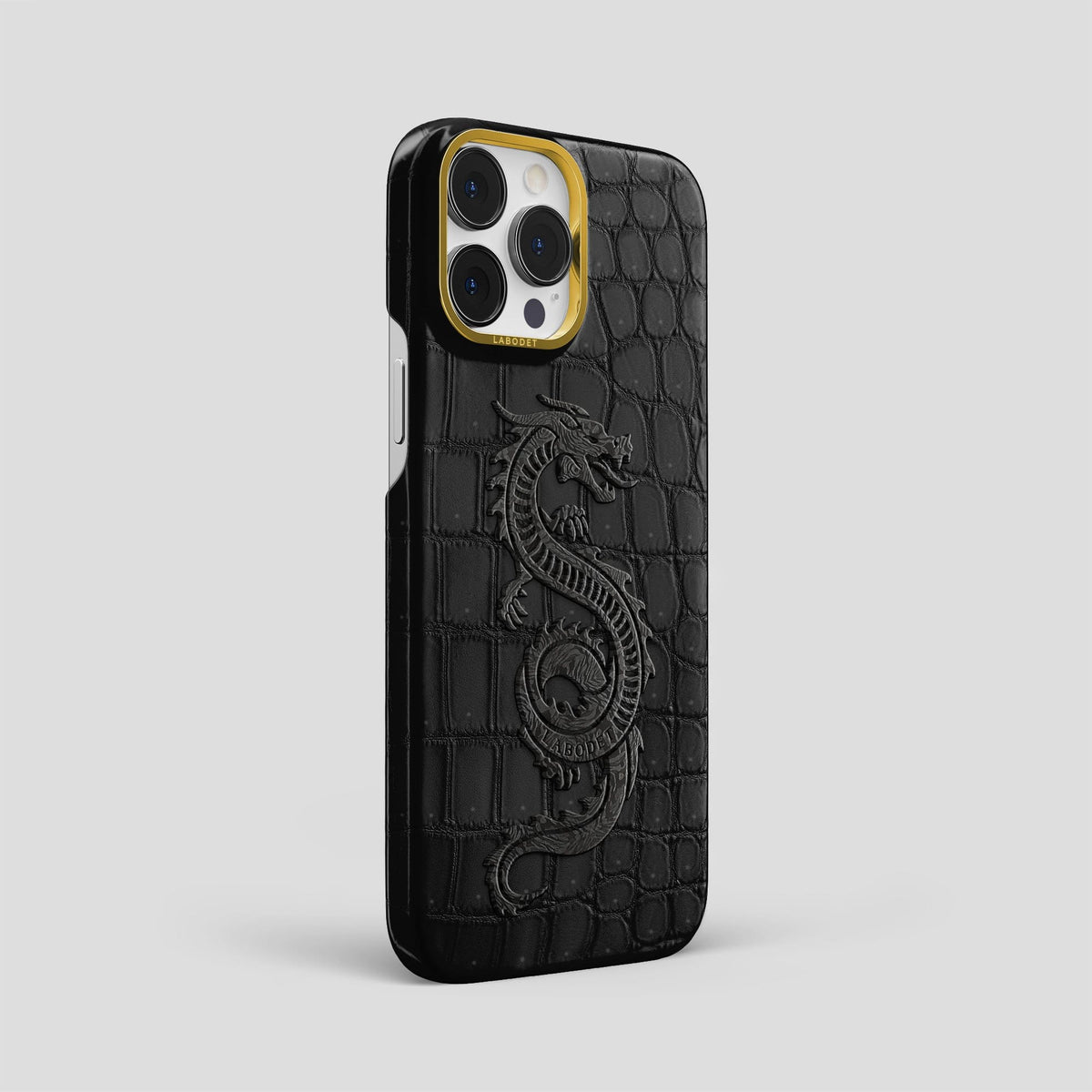 Black iPhone 14 Pro Max Classic Case with Gold Metal -2 | Black-Gold