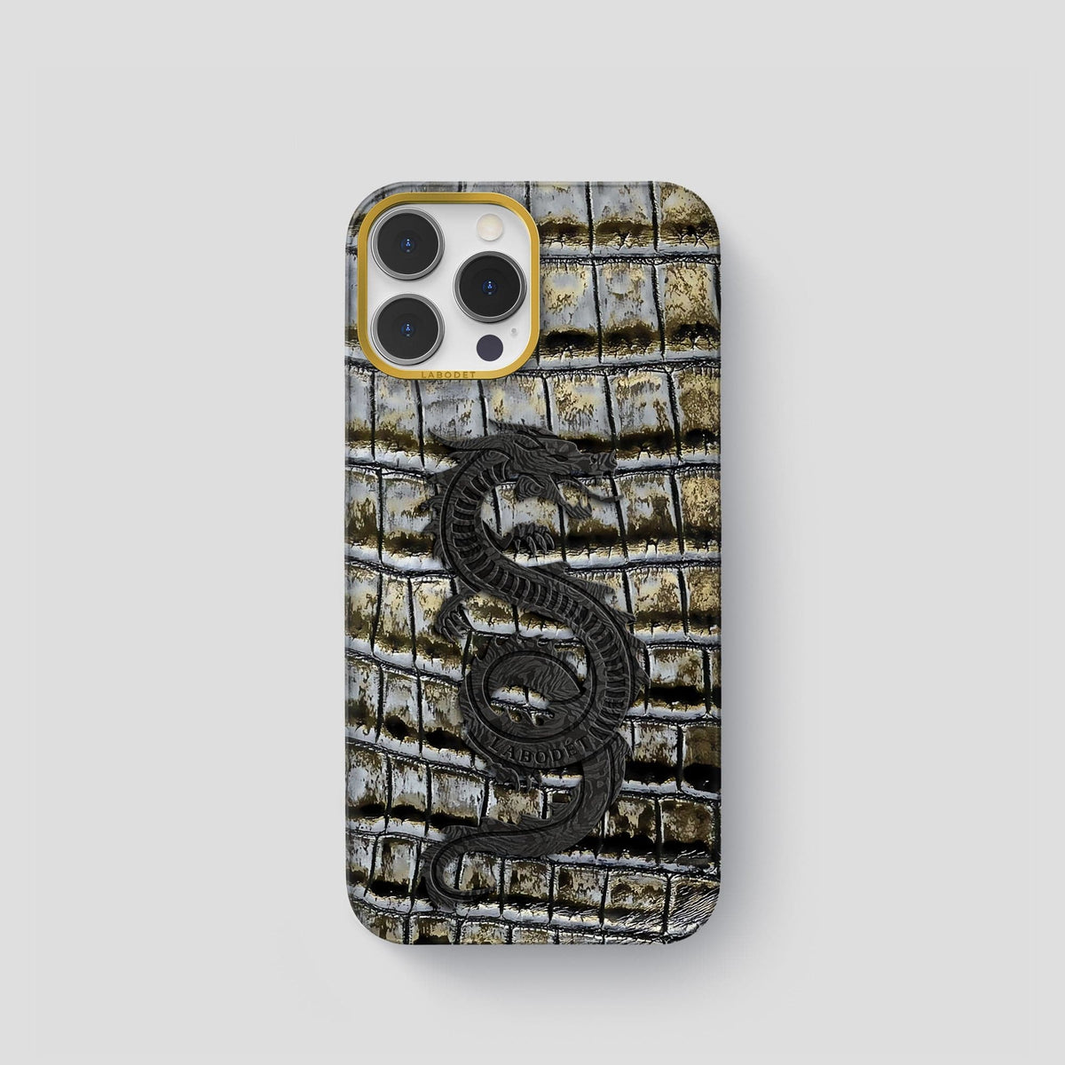 Antique-Bronze iPhone 14 Pro Himalaya Classic Case with Gold Metal -1 | Antique-Bronze-Gold