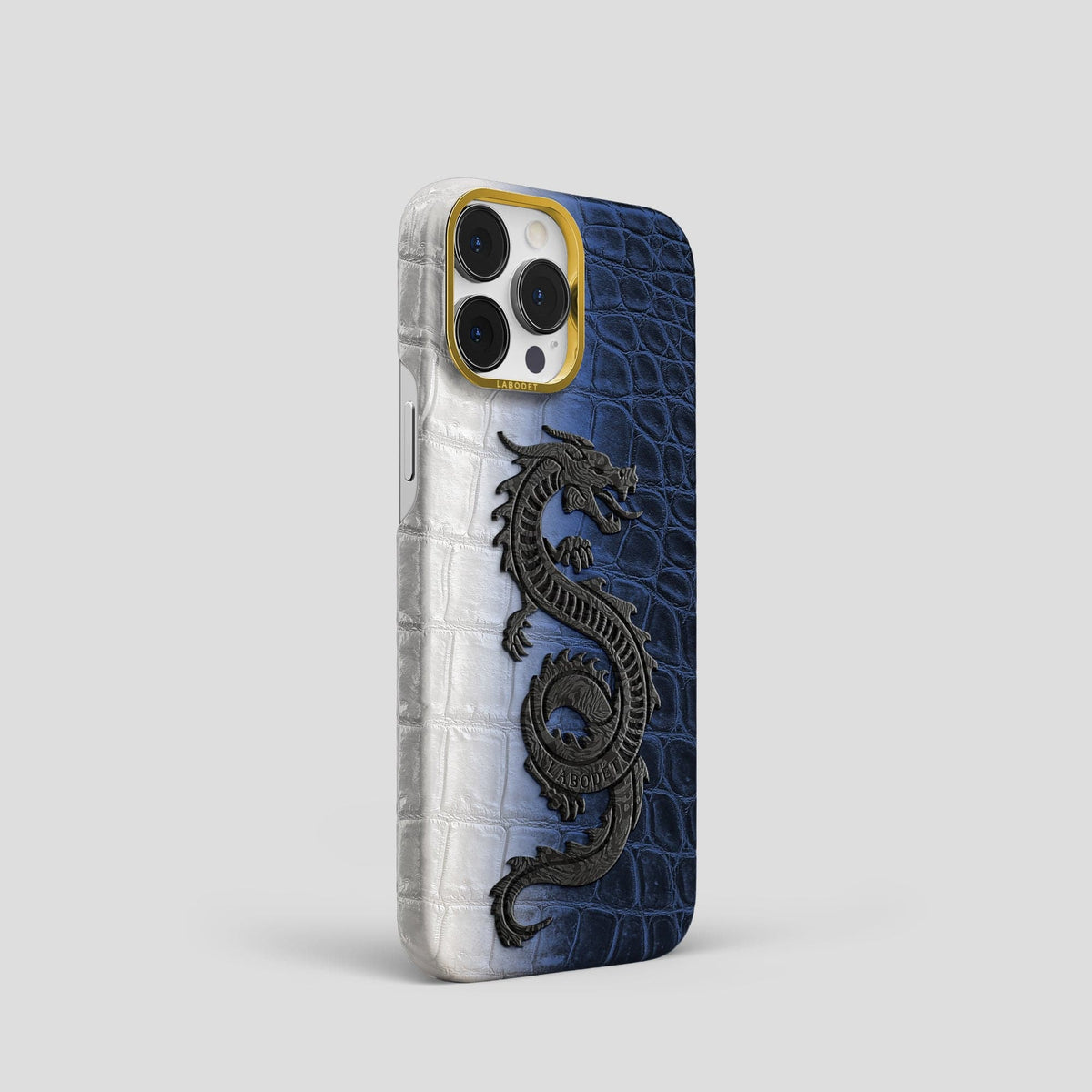 Navy Blue iPhone 14 Pro Himalaya Classic Case with Gold Metal -2 | Navy-Blue-Gold
