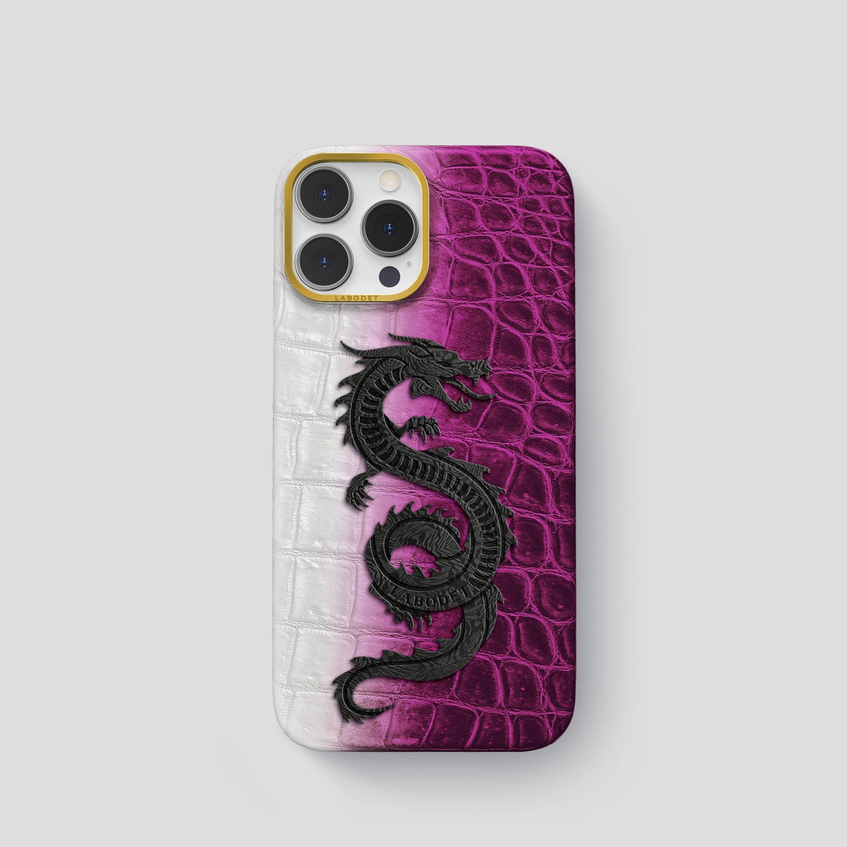 Fuchsia iPhone 14 Pro Himalaya Classic Case with Gold Metal -1 | Fuchsia-Gold