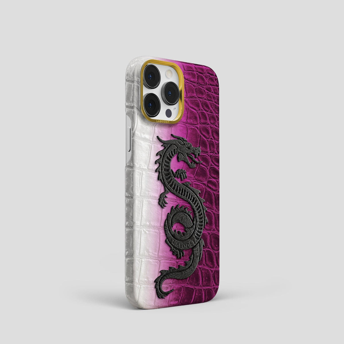 Fuchsia iPhone 14 Pro Himalaya Classic Case with Gold Metal -2 | Fuchsia-Gold