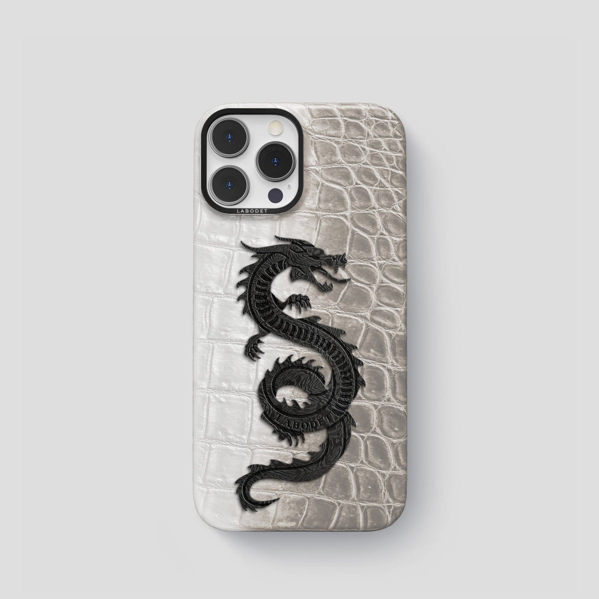 Light iPhone 14 Pro Himalaya Classic Case with Black Metal -1 | Light-Black