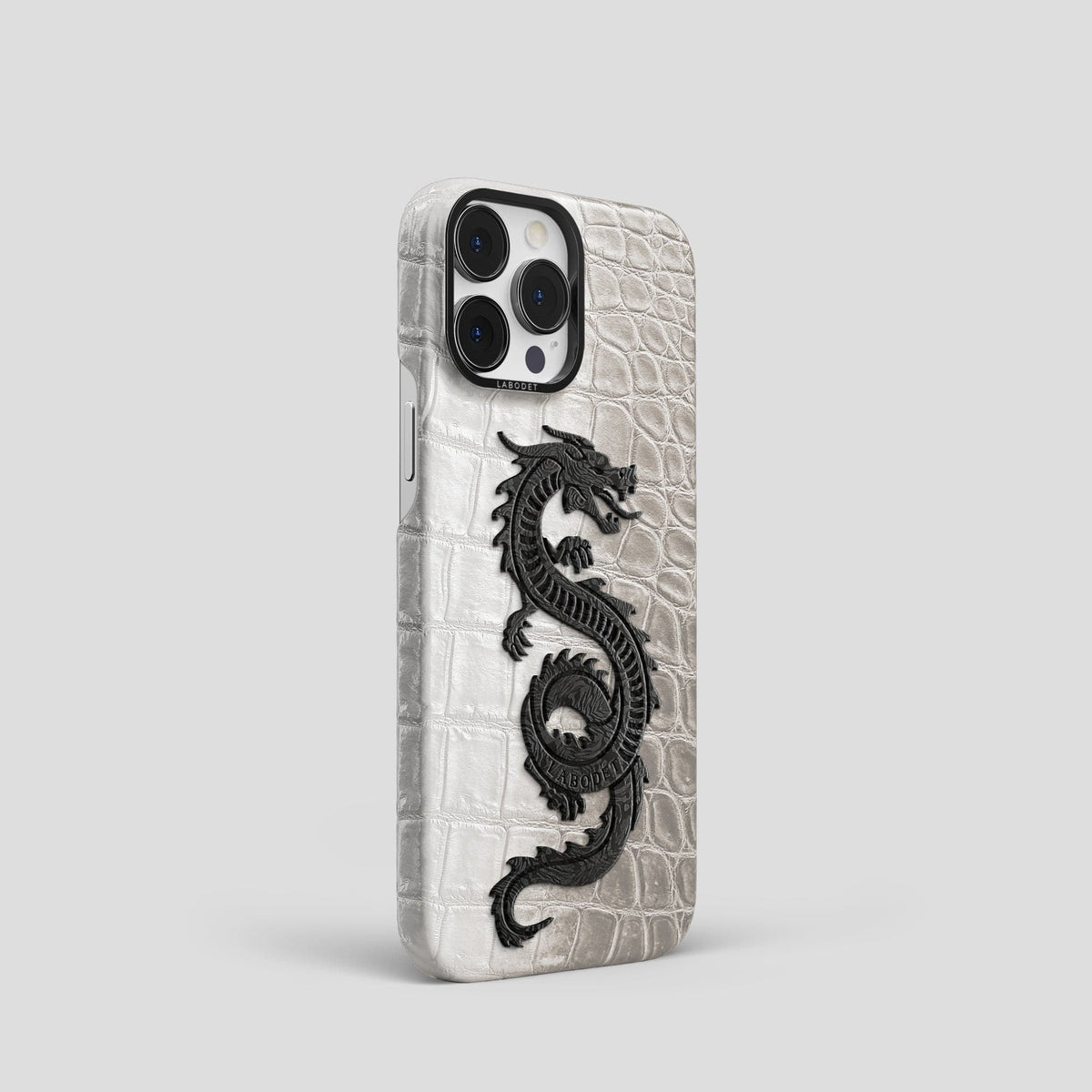 Light iPhone 14 Pro Himalaya Classic Case with Black Metal -2 | Light-Black