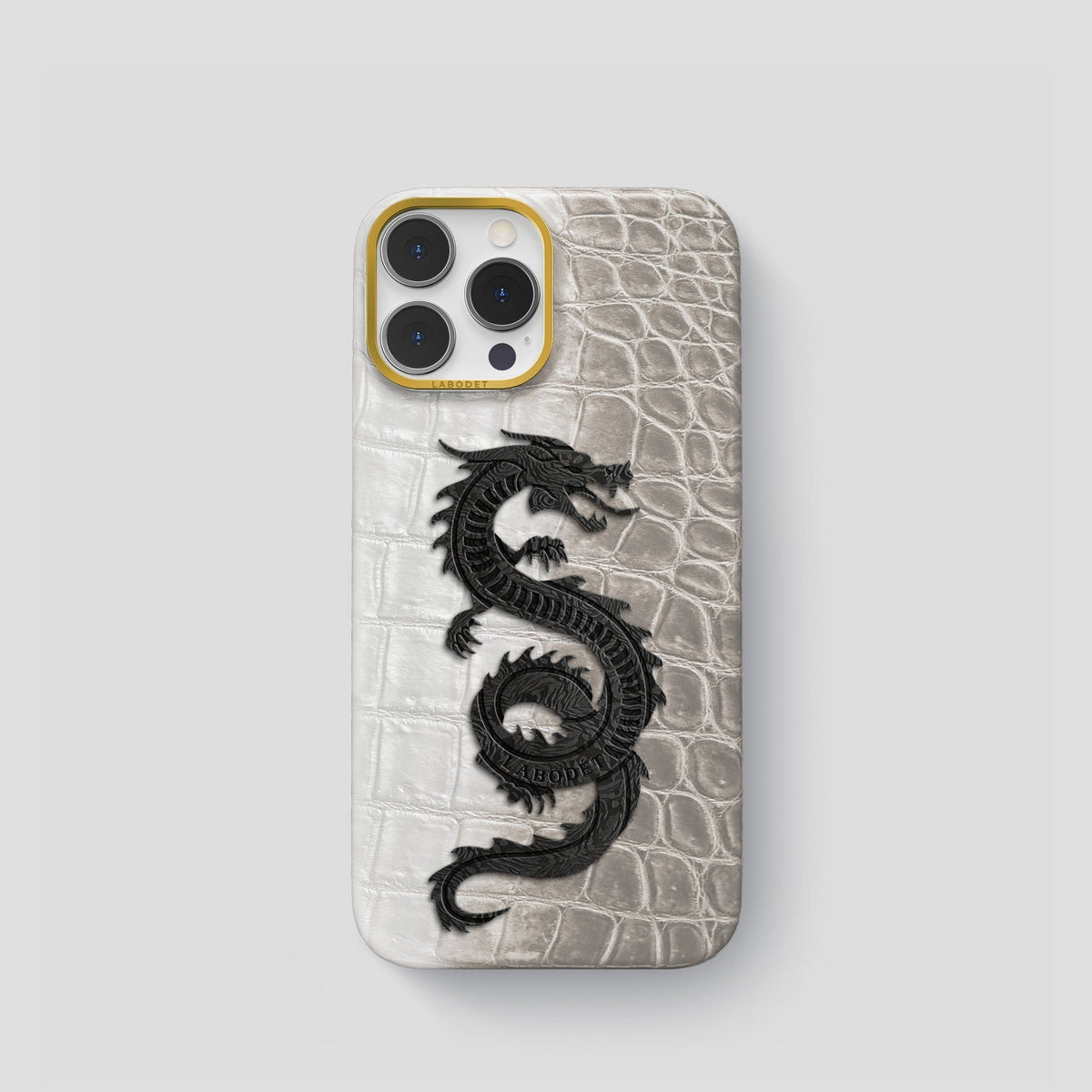 Light iPhone 14 Pro Himalaya Classic Case with Gold Metal -1 | Light-Gold