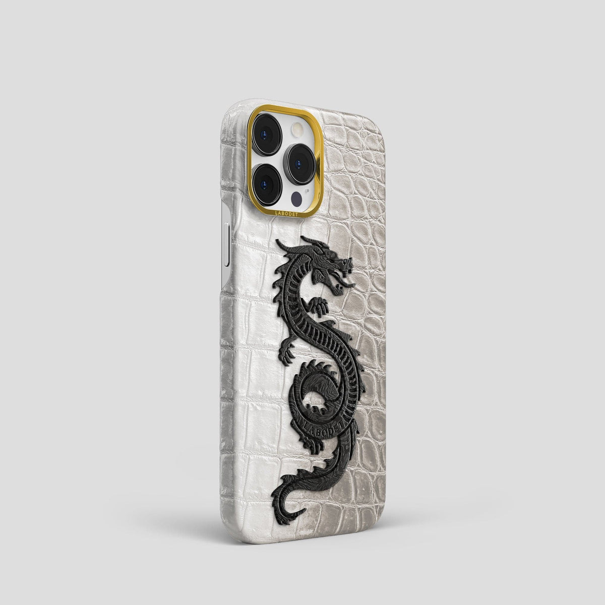 Light iPhone 14 Pro Himalaya Classic Case with Gold Metal -2 | Light-Gold