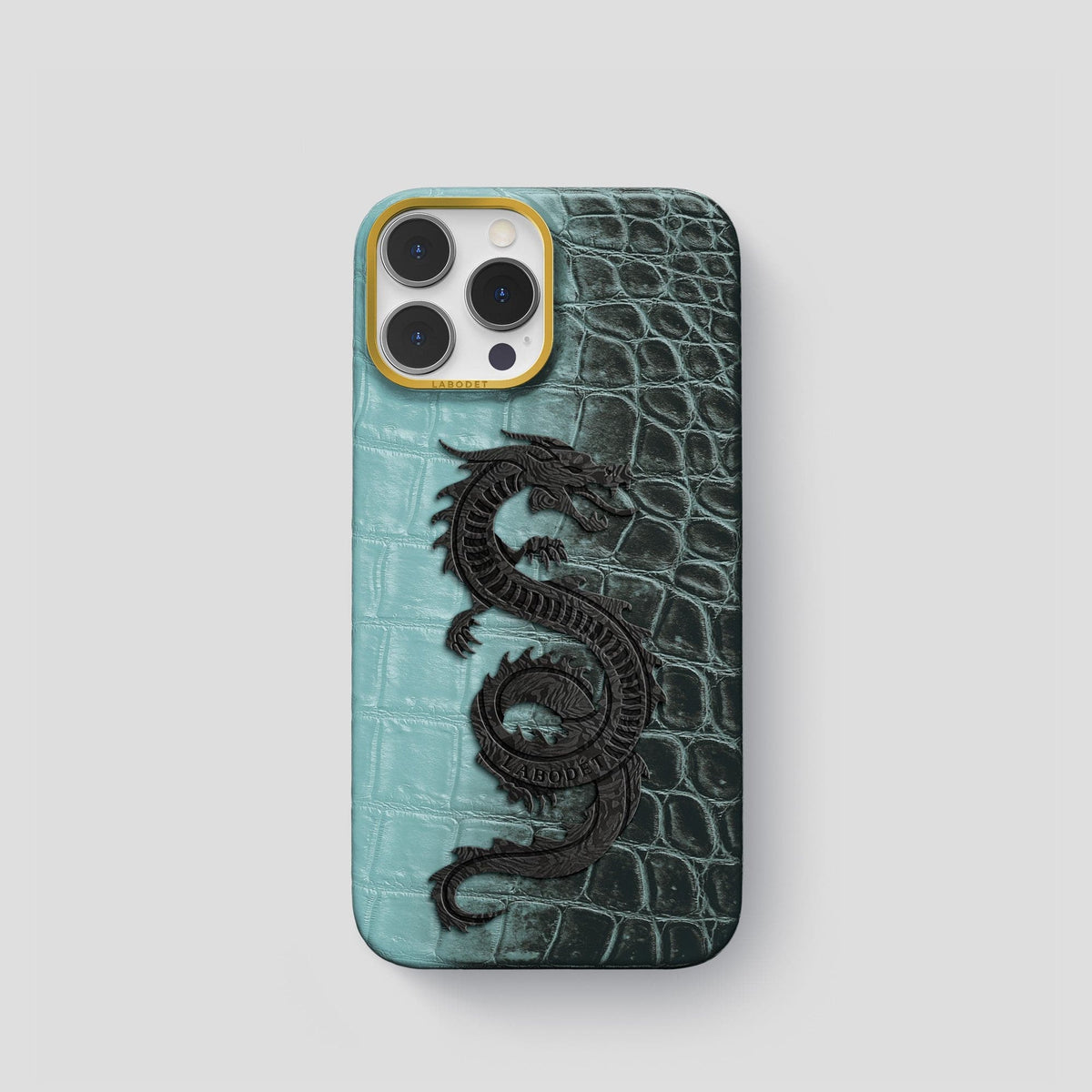 Light-Mint iPhone 14 Pro Himalaya Classic Case with Gold Metal -1 | Light-Mint-Gold