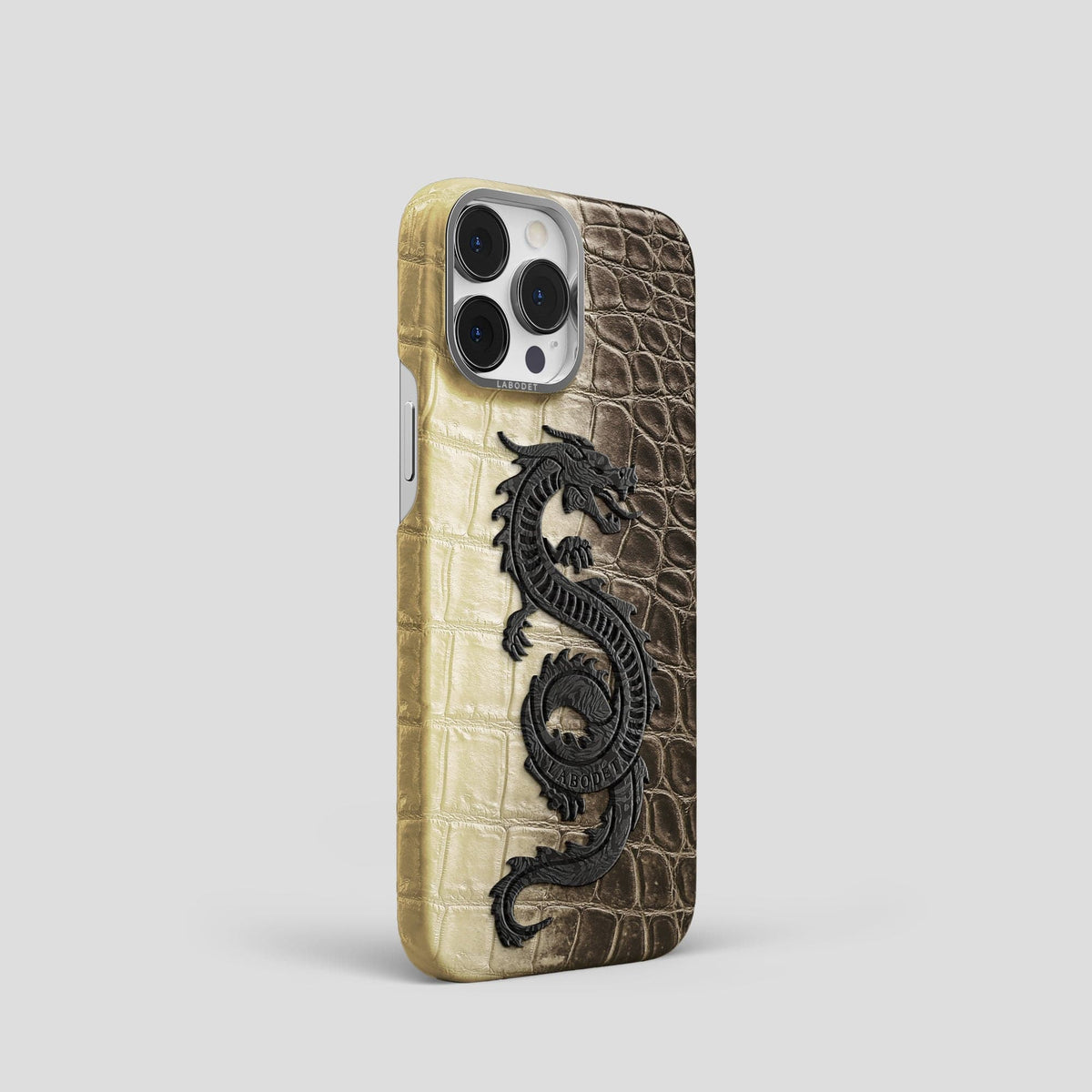 Natural iPhone 14 Pro Himalaya Classic Case with Steel Metal -2 | Natural-Steel
